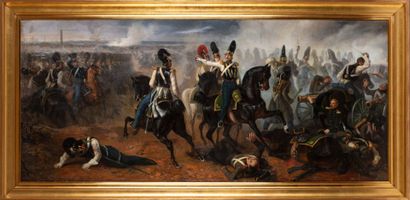 null French school of the 19th century

Battle scene (probably Leipzig)

Oil on canvas

57...