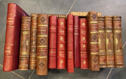 null Lot of miscellaneous volumes bound in Kipling, Vigny, Bronte, and others