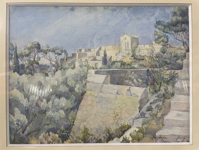 null 20th century school 

View of a southern village 

Watercolor signed lower right...
