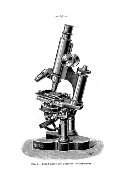 null Grand microscope numéro 3 de la MAISON NACHET & Fils dans sa boîte d'origine...