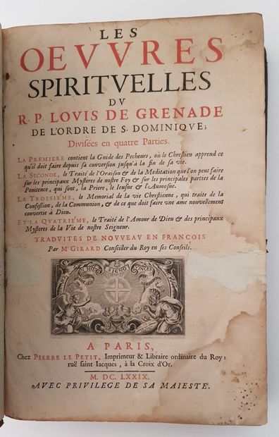 null Les oeuvres spirituelles du R. P. Louis de Grenade de l'ordre de S. Dominique....