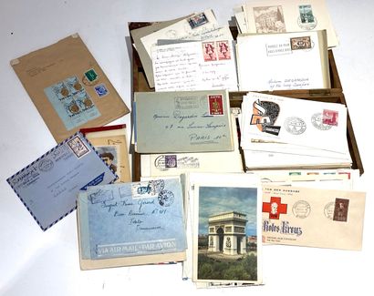 null Lot de timbres et cartes postales