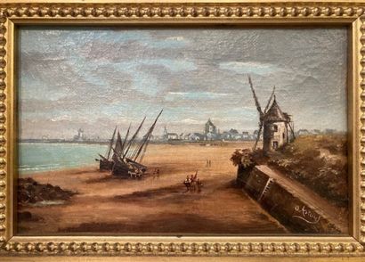 null Ecole moderne

Barques de pêcheurs et moulin à marée basse

Huile sur toile

15...