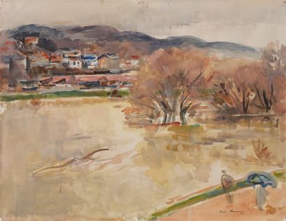 null André PLANSON (1898-1981)

Village en bord de rivière

Aquarelle. Signée en...