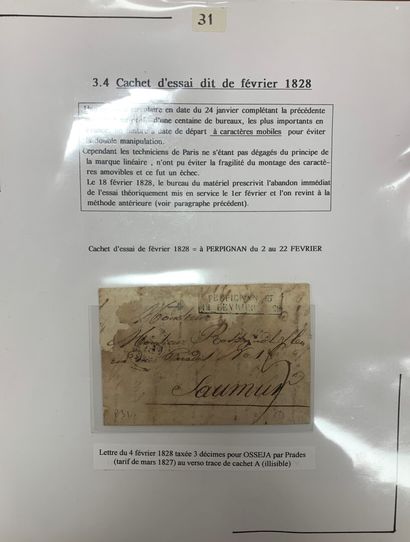 null Etude sur la "Poste en Roussillon de 1693 à 1861" dont marques de l'Ancien Régime,...