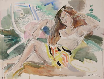 null André PLANSON (1898-1981)

 La Belle Fertoise

 Encre et aquarelle. Signée en...