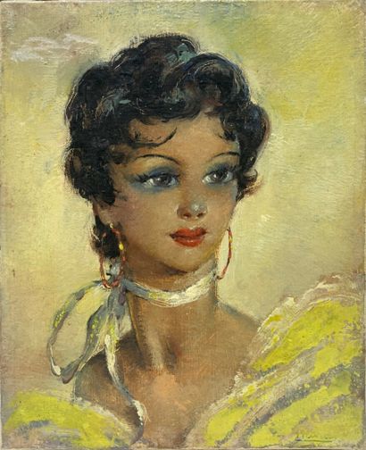 null Jean Gabriel DOMERGUE (1889-1962) dans le goût de 

Portrait de femme brune...