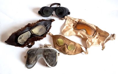 null 5 lunettes de protection à usages divers dont moto ou aviation, soudure, sport...