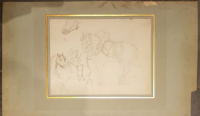 null Ecole du XIXème siècle

Etude de chevaux et cavaliers 

Crayon sur papier

21...