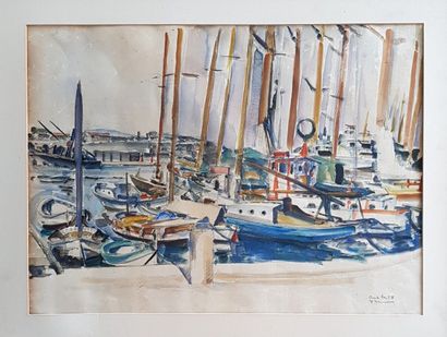 null Pierre PRUVOST (1921-2008)

Vue du port d'Antibes

Crayon et aquarelle signée,...