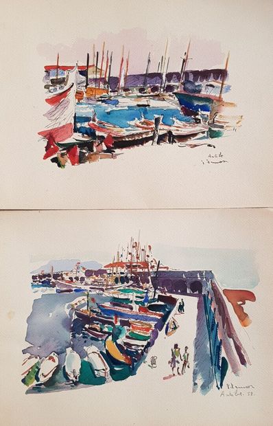 null Pierre PRUVOST (1921-2008)

Deux vues du port d'Antibes

Deux encres et aquarelles

L'une...