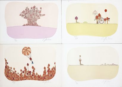 null Jean-Paul GRIFFOULIERE (1946)

Lot de quatre estampes en couleurs

Compositions...