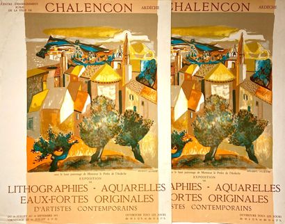 null Lot d'affiches d'expositions comprenant :

- Maurice ESTEVE, "Aquarelles", Galerie...