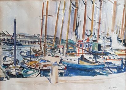null Pierre PRUVOST (1921-2008)

Vue du port d'Antibes

Crayon et aquarelle signée,...