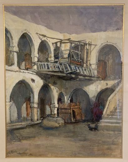 null René PINARD (1883-1938)

Cour intérieure de maison à Djerba 1933

Fusain, aquarelle...
