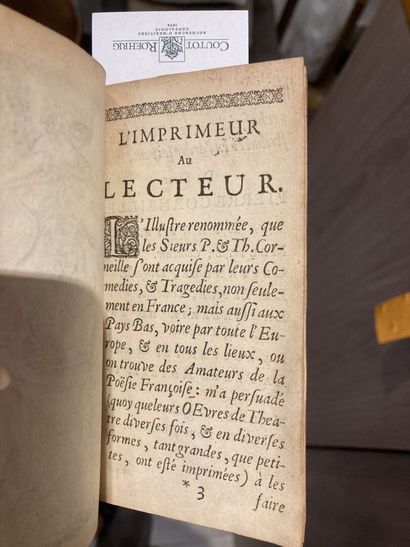 null 5 volumes des oeuvres de Pierre Corneille couverture Vélin 1664