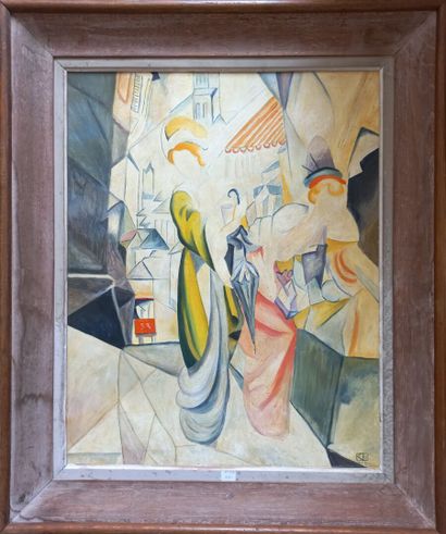 null Ecole cubiste dans le goût d'August MACKE (1887-1914)

Femmes devant un magasin...