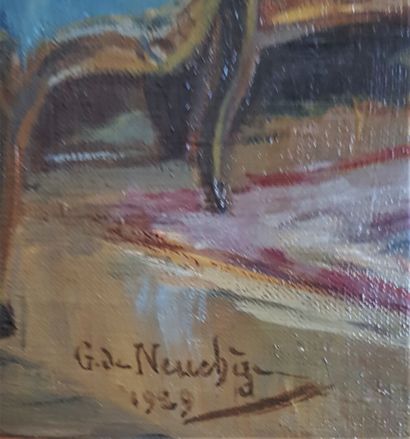 null G. de NEUCHEZE (XIXème - XXème siècles)

Intérieur de salon à la tapisserie

Huile...