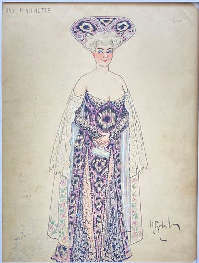 null Henry GERBAULT (1863-1930)
"Une Minuinette" projet de costume
Encre, aquarelle...