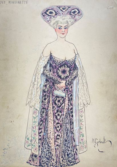 null Henry GERBAULT (1863-1930)
"Une Minuinette" projet de costume
Encre, aquarelle...
