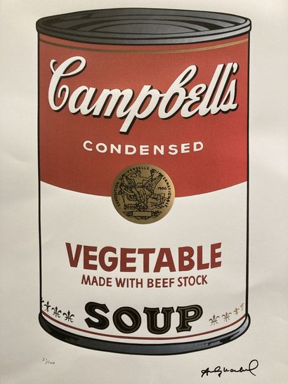 null D'après Andy WARHOL (1928-1987)
Campbell's Soup
Impression numérotée 21/100
Georges...