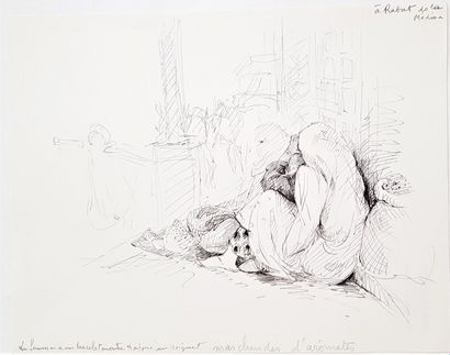 null Amandine DORE (1912-2011)
Set of numerous sketches and ink studies on Moroc...