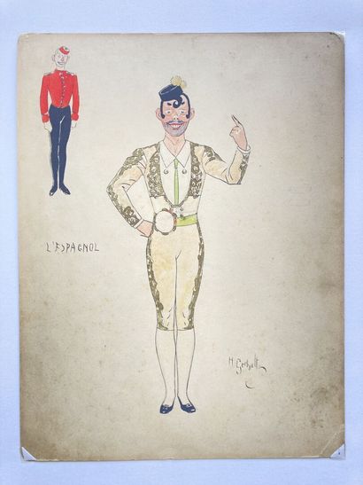 null Henry GERBAULT (1863-1930)
"L'espagnol" deux projets de costumes
Encre, aquarelle...