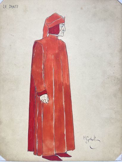 null Henry GERBAULT (1863-1930)
"Le Dante", projet de costume
Encre, aquarelle et...