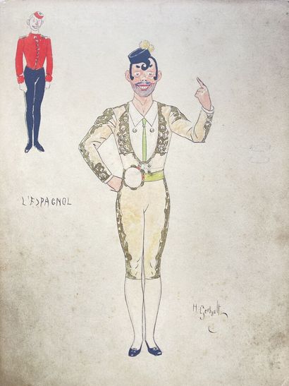 null Henry GERBAULT (1863-1930)
"L'espagnol" deux projets de costumes
Encre, aquarelle...