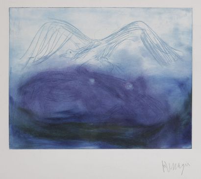 null Jean MESSAGIER (1920-1999)

The big blue bird

Etching and aquatint.

Signed.

(Folds).

26.5...