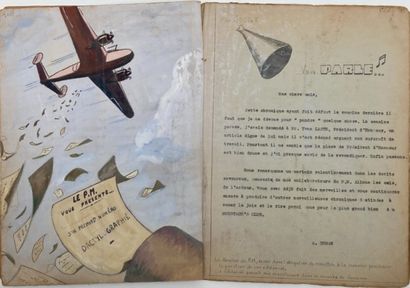 null LE PETIT MOUSTACHU
Lundi 2 février 1943
Maquette de journal, encre et aquarelle,...