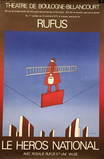 null Jean-Michel FOLON (1934-2005), after
"Rufus - The National Hero
Poster of the...