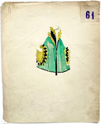 null José DE ZAMORA (1889-1971), attribué à
Quatre projets de costumes ou dessins...