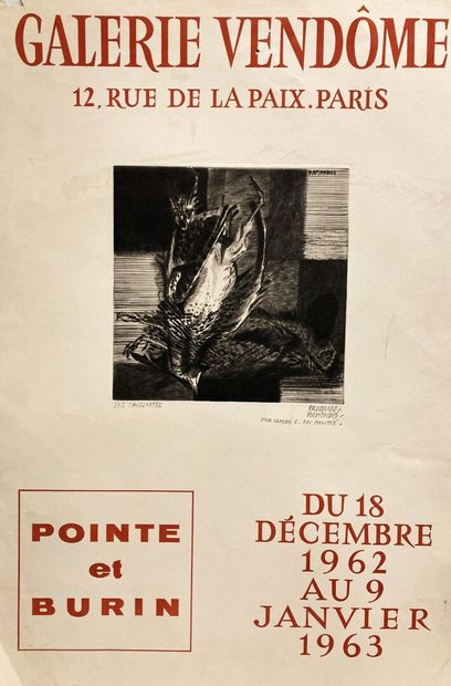 null Lot d'affiches d'exposition de la Galerie Vendôme, 12 rue de la paix Paris comprenant...