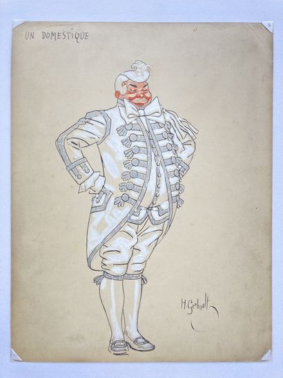null Henry GERBAULT (1863-1930)
"Un domestique" projet de costume
Encre, aquarelle...
