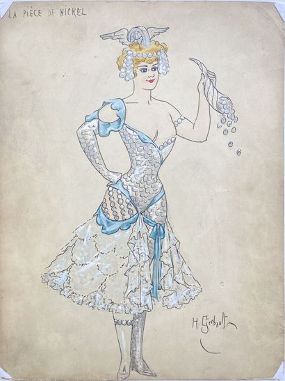 null Henry GERBAULT (1863-1930)
"La pièce de Nickel", projet de costume
Encre, aquarelle...