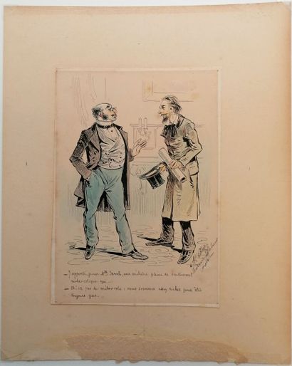 null DRANER (1833-1926)
LA FAUTE
Crayon et aquarelle, signé en bas à gauche et légendé...