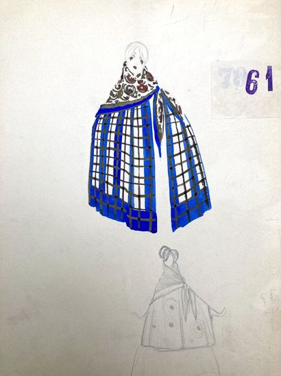 null José DE ZAMORA (1889-1971), attribué à
Quatre projets de costumes ou dessins...