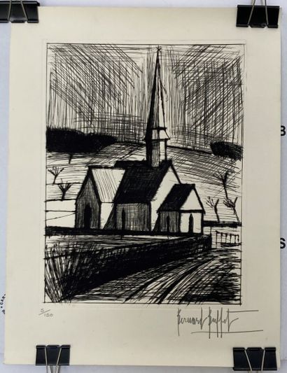 null Bernard BUFFET, after
Church of the Orleau
Print signed lower right and numbered...