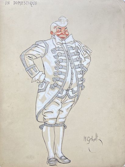 null Henry GERBAULT (1863-1930)
"Un domestique" projet de costume
Encre, aquarelle...