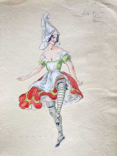 null Paul Élie RANSON (1861/62-1909)
"Pomone (quadrille)", projet de costume
Crayon...