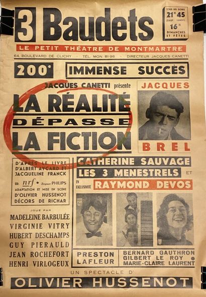 null Affiche du petit théâtre de Montmartre : Les 3 Baudets
39,5 x 59 cm
