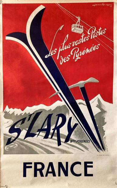 null Jean GOUJON (XXth), after
"Saint-Lary The largest slopes in the Pyrenees".
Poster...