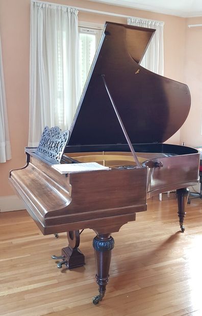 null Très beau et rare piano Pleyel, demi-queue, cordes croisées, portant le numéro...
