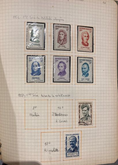 null Deux classeurs partie de collection de timbres