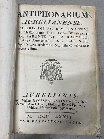 null Antiphonarium Aurelianense - D. D. Ludovici-Sextii de Jarente de La Bruyère

Rouzeau-Montaut,...