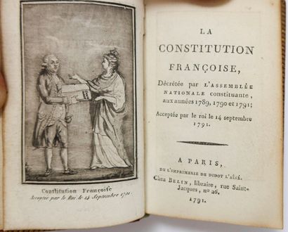 null Lot de livres comprenant :

[RÉVOLUTION]. La Constitution françoise, Décrétée...