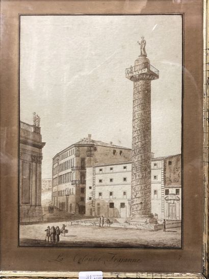 null Italian school of the XIXth century
"Trajanic Column" "The Temple of Vesta
Two...