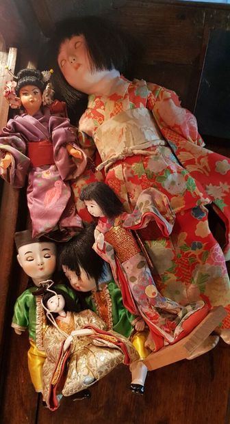 Lot de 6 poupées chinoises 