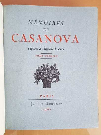 null Lot de livres 
Mémoires de Casanova
Ill. d'Auguste LEROUX, Ed. Javal & Bourdeaux...